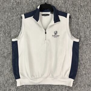 Page & Tuttle Sweater Vest Mens XL Golf In His Grip Pullover 1/4 Zip Microfiber‎